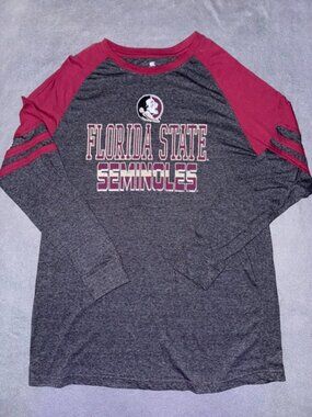 Colosseum Florida State Seminoles Long Sleeve Shirt 2XLT Gray Maroon NCAA FSU
